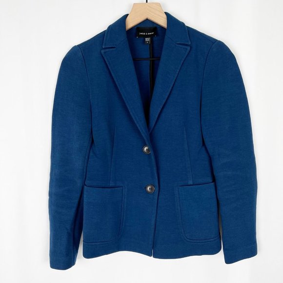 Judith & Charles Blazer Jacket Business Casual Oversized Coat Work Office Blue - Picture 8 of 8